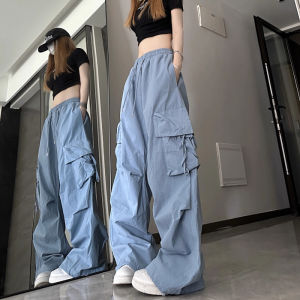 American Retro Work Pants High Waist Wide Leg Casual Loose Floor-Length Trousers for Women Summer 2025 Design Sense