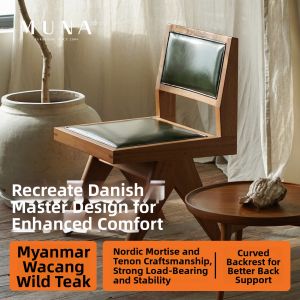 Scandinavian Solid Wood Single-back Relaxing Chair with Cotton Linen Fabric