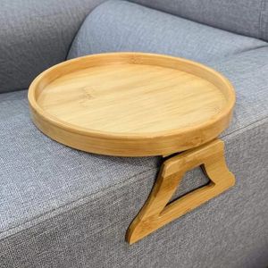 Portable Folding Bamboo Round Tray