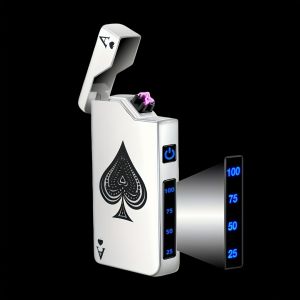 Type-C Fast Charging Windproof Metal Lighter USB LED Power Double Arc Lighter Rechargeable Digital Display Touch Sensor Lighters