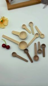 Mini Wooden Spoons Set for Spice Salt Sugar Coffee Compact Cooking Tools for Baking Dessert and Jar Serving 10pcs