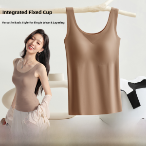miiow | Cat Woman Self-Contained Chest Pad Vest Strap Womens Inner Wear Summer Seamless Fixed Cup No Bra One-Piece Beautiful Backwear