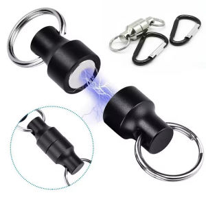 Super Strong Magnet Pocket Metal Magnetic Hook for Keychain Split Ring Keyring Hanging Holder Home Outdoor DIY Carp Fishing Tool