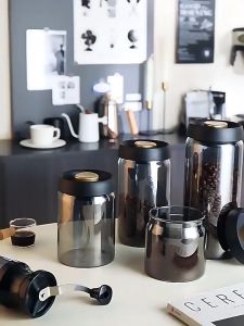 900 /1200/1800ml ถังเก็บชาความจุสูง โถใส่กาแฟสูญญากาศ ขวดสูญญากาศ กระปุกเก็ โหลแก้ว