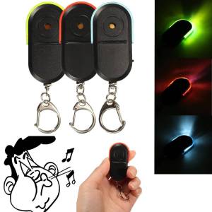 1/3pcs Portable Key Finder Anti-Lost Keychain With Sound And Light Whistle Sound Control LED Key Chain