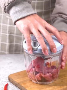 Speedy Hand-Pull Food Chopper –Fast Manual Mini Blender Grinder | 500ml (3 Blades) & 900ml (5 Blades) Garlic Meat & Vegetable Cutter.