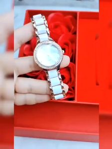 SENO Jam Tangan Wanita Tali Ceramic Jam Kuarsa Luxury Mewah Jam Analog Water Resistant Anti Karat