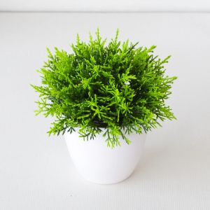 Artificial Plants Potted Mini Green Bonsai Simulated Cute Ornament Plastic Plants Small Tree Potted Home Room Table Decorations