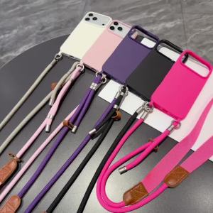 Ốp Điện Thoại Dây Đeo Thời Trang Cho iPhone Pro Max 17 14 12 13 15 16 Plus Chống Sốc Kiểu Dây Đeo Chéo Dây Đeo Cổ Có Thể Điều Chỉnh