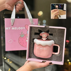 Sanrio Hello Kitty Ceramic Mugs Gift for Girls High Aesthetic Value Birthday Present Practical Cinnamon Dog Coffee Cup