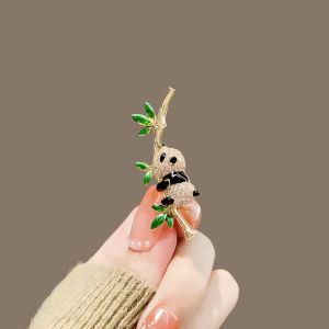 Cute Panda Brooch Female Chinese Style Fancy Corsage Festival Height Niche Style Cartoon Pin Fashion Tape Ornament
