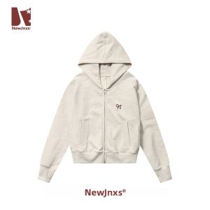 JNXS | Áo Hoodie Phong Cách Đại Học Mỹ Cổ Điển Cho Nữ Form Rộng