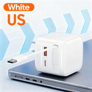 Sạc Nhanh GaN 90W Với Cáp USB/Type-C Có Thể Thu Gọn Dành Cho iPhone 15-17 Xiaomi Samsung Huawei - Bộ Chuyển Đổi Hai Cổng 30W USB + 30W Type-C
