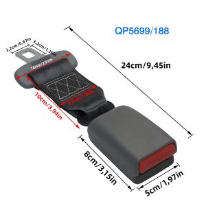 Dây Đai An Toàn Xe Hơi Có Thể Điều Chỉnh Kéo Dài Từ 24CM Đến 80CM Kẹp Nối Dây An Toàn Đa Năng Cho Ghế Trẻ Em Màu Xám Chất Liệu Nylon Khóa Cài.