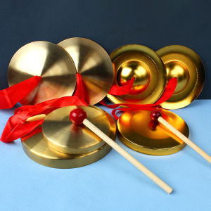 12cm Copper Gong Drum Childrens Toy Kindergarten Performance Three Halves Orff Instrument Performance Copper Rubbing Gong