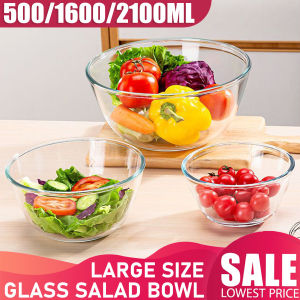 BUY 1 TAKE 1 Glass Round Salad Bowl Heat Resistant Borosilicate Mixing Fruit Serving Dessert Snack Bowls