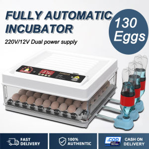 12/24/48/64/130 Digital Egg Incubator 220V/12V Dual Power Fully Automatic Incubator Temperature Control Automatic Turning Incubator Bird Chicken Duck Poultry Hatcher