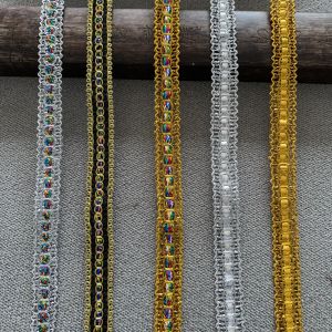 5m/16.4ft Each Pack Gold Silver Lace trims Ribbons Weaving Perfect for bar stage dress Decorations Handmade DIY sewing Crafts
