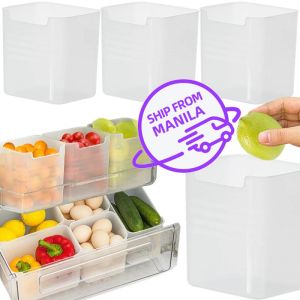 10/20Pcs Refrigerator Organizer Fridge Side Door Storage Box Clear Plastic Food Fruit Vege Fresh-keeping Box