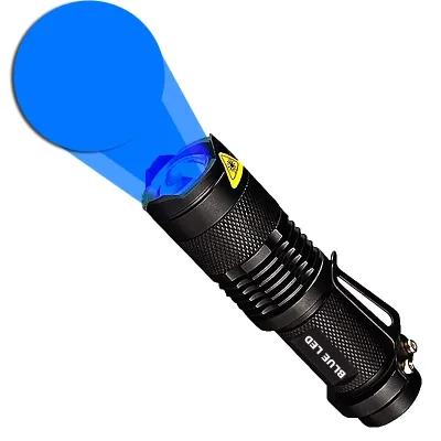 7W 300LM SK-68 1-โหมดมินิไลท์สีดำ Q5 LED ไฟฉายยุทธวิธีแสงสีแดง แสงสีเขียว แสงสีฟ้า ไฟ LED สีขาว
