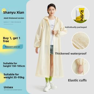 Portable Thickened Raincoat for Travel Full Body Pocket Single Person Non-Disposable Waterproof for Heavy Rain Outdoor Activities