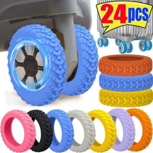 8Pcs Luggage Wheels Protector Cover Silicone For Most Luggage Reduce Noise Travel Suitcase Accessories Luggage Wheel Cover Silicone Luggage Wheel Protector Thicken Low Noise Wheels Protector Wear-resistant Elastic Rubber Cover for Suitcase Wheels