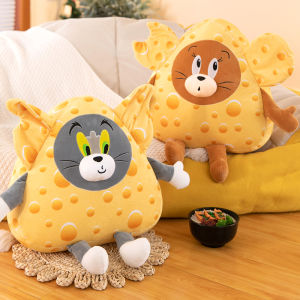 Cute Cheese Talking Tom Cat Jerry Rat Pillow Bed Sleeping Doll Sleep Pillow Funny Cat and Mouse Doll Gift