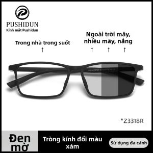 Kính Mát Đổi Màu Nhạy Ánh Sáng Chống Tia Xanh Bảo Vệ Mắt Nam Nhẹ