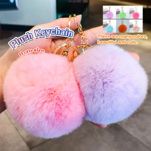 LoviRa Simple and versatile plush pendant for womens rabbit hair ball backpack cute student keychain
