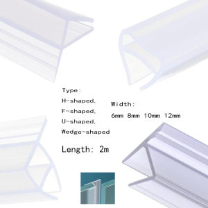 2M H/F/U type Shower Door Seal Strip Bath Screen Gaps Seal Waterproof Glass Door Seals for Home Improvement 6-12mm