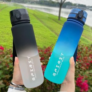 500ml/650ml/1000ml Sports Water Bottle Leak Proof Colorful Plastic Cup Drinking for Outdoor Travel Portable Gym Fitness Jugs