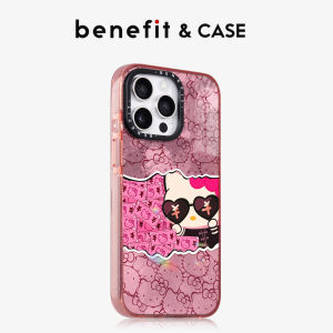 เคสโทรศัพท์แมว KT Pink Wealthy Cat ดูดซับแม่เหล็ก ป้องกันการตกหล่น ขอบสีสันสดใส ลายน้ำแข็ง สำหรับ iPhone 16 pro Max Apple 15 pro