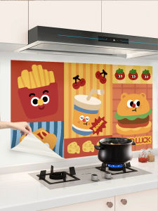 Dopamine Cartoon Kitchen Cabinet Stove Wall Decal Waterproof Moisture Proof Oil Resistant Decorative Film Home Decor Sticker