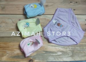 3PCS 6 CELANA ANAK KATUN-CD PEREMPUAN CARAKTER