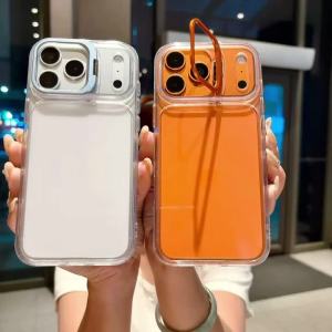 Ốp Điện Thoại iPhone Cao Cấp 2 Trong 1 Bằng Acrylic Chống Sốc Có Khung Kim Loại Trong Suốt Tương Thích Với Nhiều Mẫu Máy