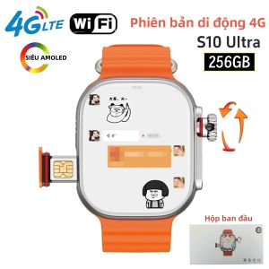 Đồng Hồ Thông Minh 4G Hệ Điều Hành Android 32GB+256GB Màn Hình AMOLED 2.2 Inch Camera 8MP WiFi GPS Dành Cho Nam S10 Ultra Thiết Bị Theo Dõi Sức Khỏe Với Chức Năng Đo Nhịp Tim