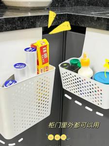 Kitchen Wall Mounted Storage Box Cabinet Door Internal Shelf Hook ness Film Rack Basket after God Storage Shelf