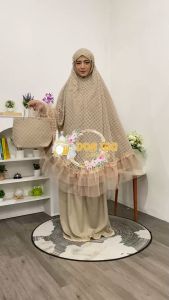 MUKENA TURKI LAPISAN LUAR BURKAT DALAM KATUN RAYON
