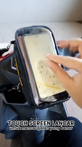 Phone Holder HP Motor Waterproof Tempat Handphone di Sepeda Anti Air Tas Gojek Grab Dudukan Hape