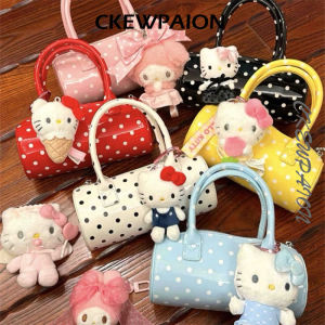 Túi Xách Kẻ Sọc Dễ Thương Túi Xách Cầm Tay Túi Xách Đeo Vai Đơn Túi Xách Tròn Cho Bé Gái Túi Xách Mùa Hè 2025 Túi Xách Phong Cách Hàn Quốc