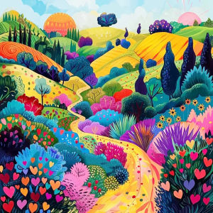 KAYOU | Frameless Landscape Diamond Paintings Pictures Mountain Full Square Round Flower Mosaic Complete Kit Home Decoration