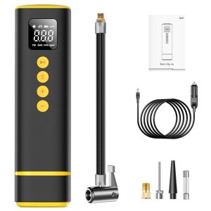 Máy Bơm Lốp Ô Tô CARSUN 12V 150PSI Có Chức Năng Tự Ngắt Đèn LED Đồng Hồ Đo Áp Suất LCD Cho Xe Máy Xe Đạp Bóng - Phạm Vi 0-36 PSI