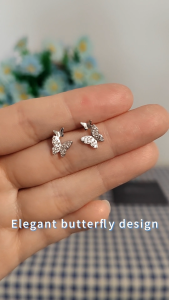Moonrix S925 Sterling Silver Sylvie Butterfly Zirconia Stud Earrings