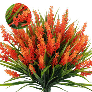 1Pc Outdoor Artificial Plant UV-Resistant Artificial Monkey Grass Plastic Flower Shrubs for Home Wedding Garden Porch Decor