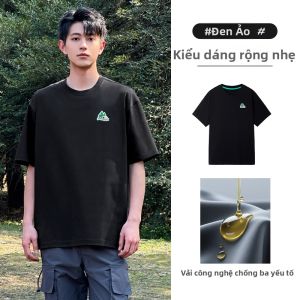 CAMEL | Áo Thun Ngắn Tay Chống Bẩn Mới Hè Cổ Tròn In Hình Ngoài Trời Cho Đôi