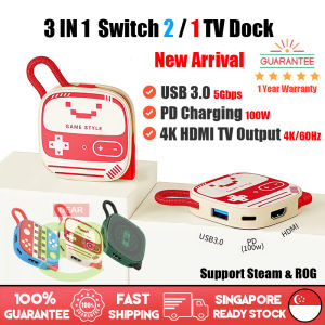 🇸🇬[Ready Stock] Switch TV Dock for Nintendo Switch 1 & 2 Accessories Nintendo Switch Docking Station USB Type C HUB to 4K HDMI Cable USB 3.0 Switch 1/2 Oled Hdmi Adapter for Steam Deck