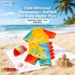 jeagutt | Cute Dinosaur Pattern Sun-Protective Kids Swimsuit