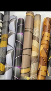 168 3D Geometric Waterproof Self-Adhesive Wallpaper Wallpaper Dormitory Bedroom Living Room PVC Furniture Renovation Sticker Wallpaper Sticker (10m x 45cm)