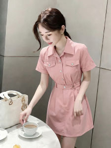 DUOFEIYAN | Đầm Dạng A-Line Cổ Eo Đính Nơ Hồng Nhạt