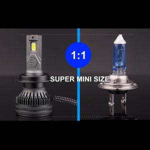 HAYBINZ Lampu Depan Mobil lampu utama mobil LED Headlights 5000lm 55W 12V 4300K 2 PCS H1 super terang tahan air